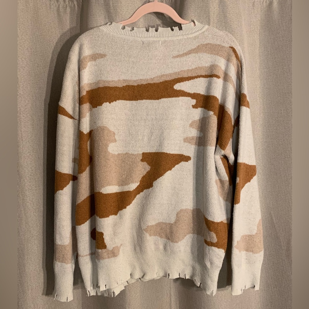 CHIC SOUL Baby I’m Yours Pink Camo Sweater Pink/Brown - Size XL - Picture 7 of 7